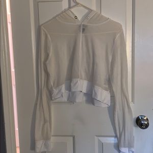 Cropped White Light Weight Workout Top